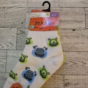 Pixar Toy Story Cozy Crew Socks Size 4T/5T, 3 Pair Pack Glow In The Dark